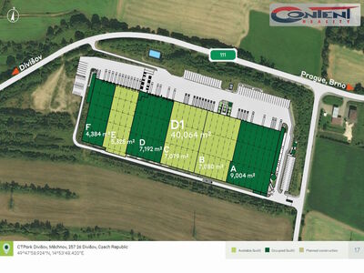 Pronájem skladu, výrobních prostor 7.079 m², Divišov, D1 - 62366