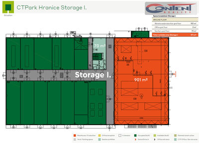 Pronájem skladu, výrobních prostor 901 m², Hranice, D1 Olomouc - 63660