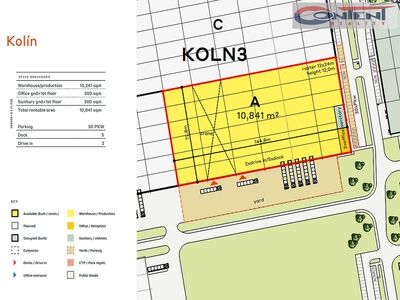 Pronájem novostavby skladu, výrobních prostor 10.241 m², Kolín, D11 - 66122
