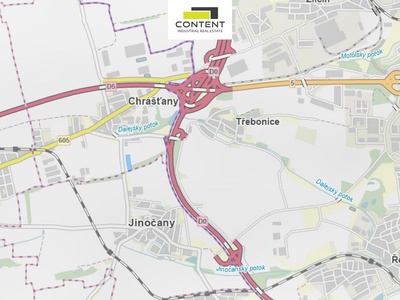 Prodej komerčního pozemku 10.747 m², Chrášťany, D0, D5 - 70243