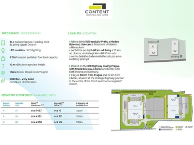 Pronájem skladu, výrobních prostor 3.000 m², Příšovice, D10 - 71172