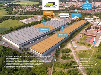 Pronájem skladu nebo výrobních prostor 5.000 m², Cheb, D6 - 74201