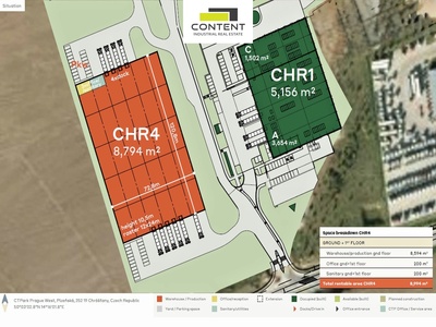 Pronájem skladu, výrobních prostor 8.794 m², Chrášťany, D5 - 78384