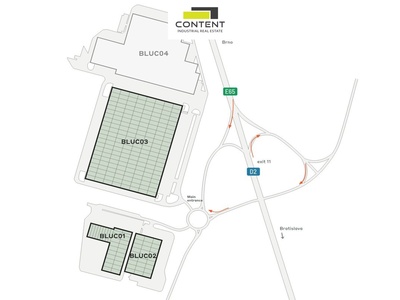 Pronájem kvalitních skladových, výrobních prostor 37.517 m², Brno - Blučina - 82228
