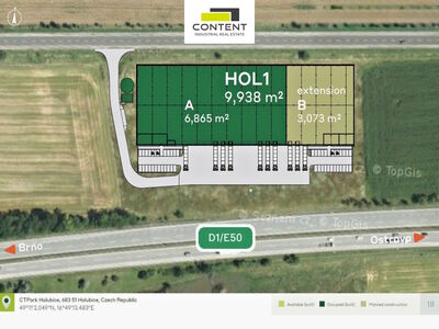 Pronájem novostavby skladu, výrobních prostor 3.078 m², Holubice, D1 - 82913