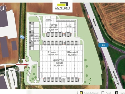 Pronájem výrobních prostor, skladu 15.754 m², Hustopeče, D7 - 84131