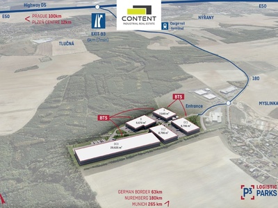 Pronájem skladu, výrobních prostor 4.398 m², Plzeň - Myslinka, D5 - 85046