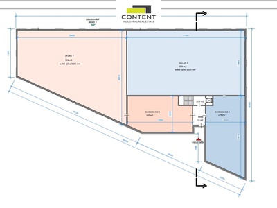 Pronájem sídla společnosti, skladové a prodejní prostory  1154 m² Hodkovice - Vestec. - 86294