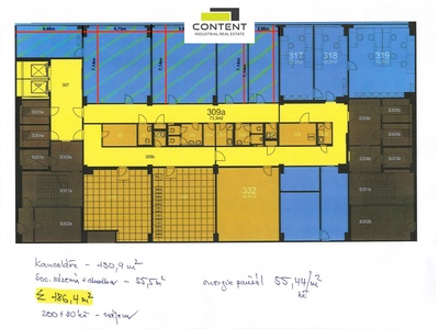 Exkluzivně pronájem kancelářských prostor 186 m², Praha 10 - Hostivař - 88442