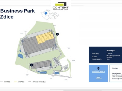 Pronájem novostavby skladu, výrobních prostor 12.600 m², Zdice, D5 - 91438