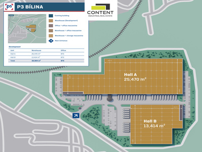Pronájem skladu, výrobních prostor 5.000 m²,  Teplice - Bílina, D8 - 91587