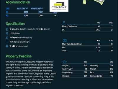 Pronájem skladu, výrobních prostor 3.300 m², Plzeň - Chotíkov, D5 - 92779