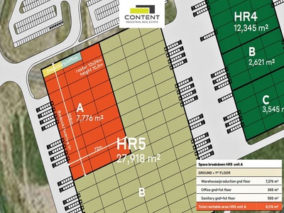 Pronájem skladu, výrobních prostor 7.776 m², Hranice, D1 Olomouc - 98020
