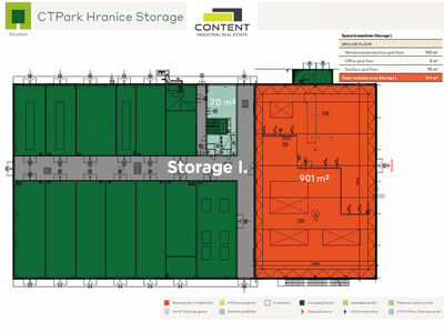 Pronájem skladu, výrobních prostor 901 m², Hranice, D1 Olomouc - 98302