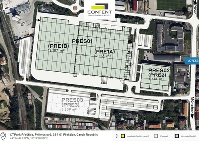 Pronájem novostavby skladu, výrobních prostor 5.309 m², Plzeň - Přeštice, D5 - 100707