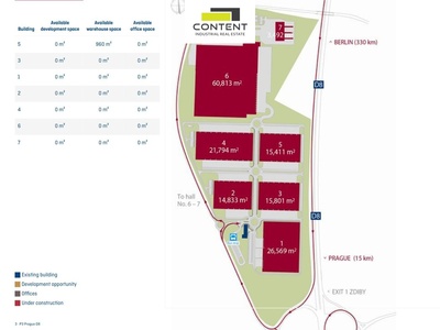 Pronájem skladu, výrobních prostor 960 m², Zdiby D8 - 100965