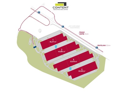 Pronájem skladu, výrobních prostor 23.569 m², Všechromy, D1 - 101612
