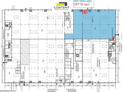 Pronájem skladu, výrobních prostor 2.342 m², Zdiby D8 - 107823