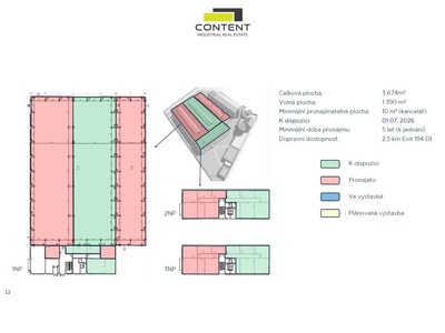 Pronájem skladu, výrobních prostor 1.390 m², Brno - Modřice - 108514