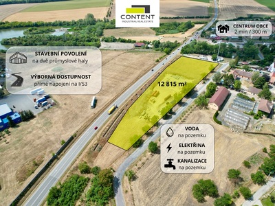 PRODEJ KOMERČNÍHO POZEMKU S PLATNÝM STAVEBNÍM POVOLENÍM V BRANIŠOVICÍCH - 109360