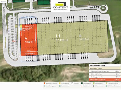Pronájem skladu, výrobních prostor 7.258 m², Lipník, D1 Olomouc - 114066