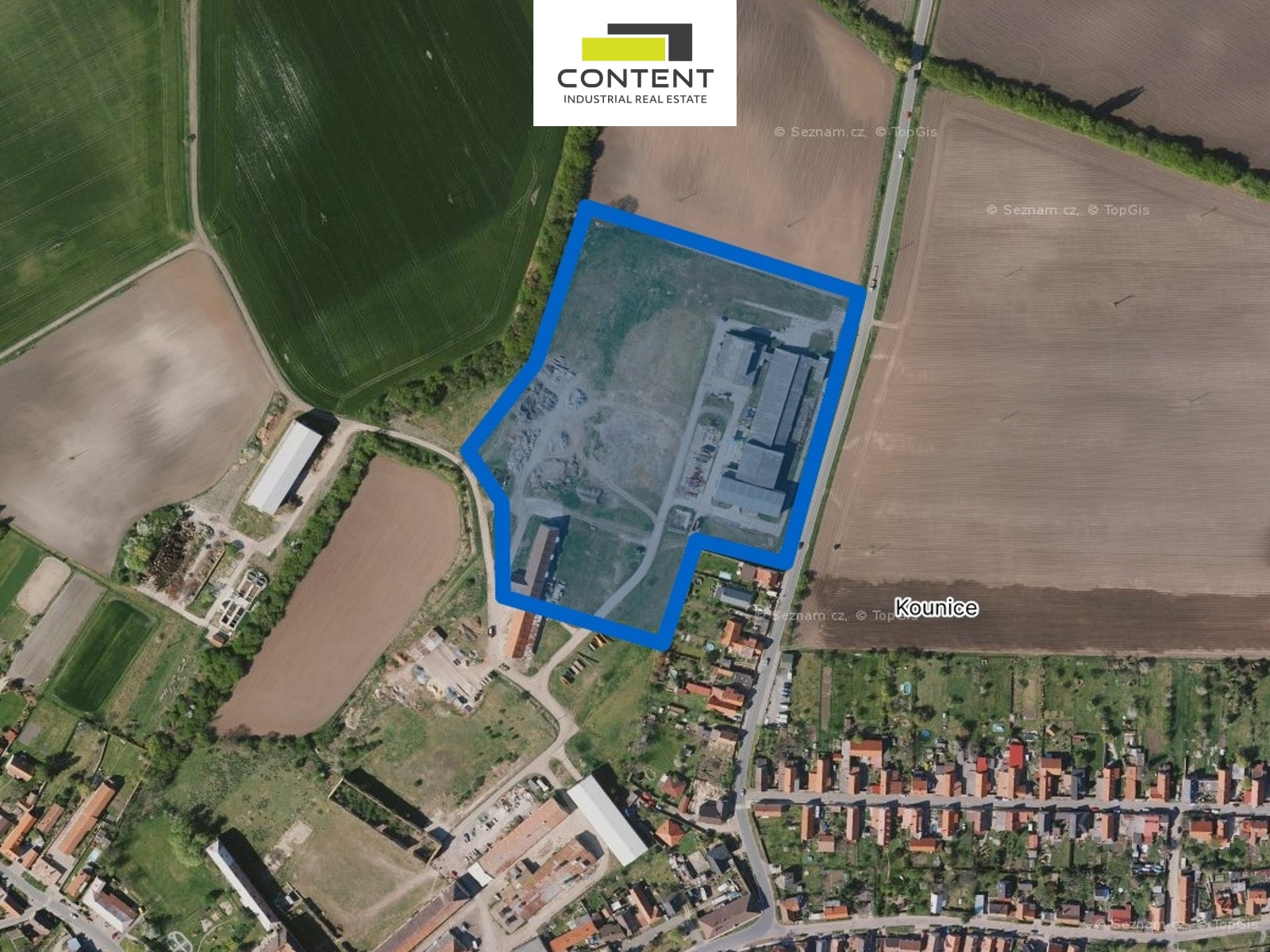 Prodej stavebního pozemku 46.918 m², Kounice, D11