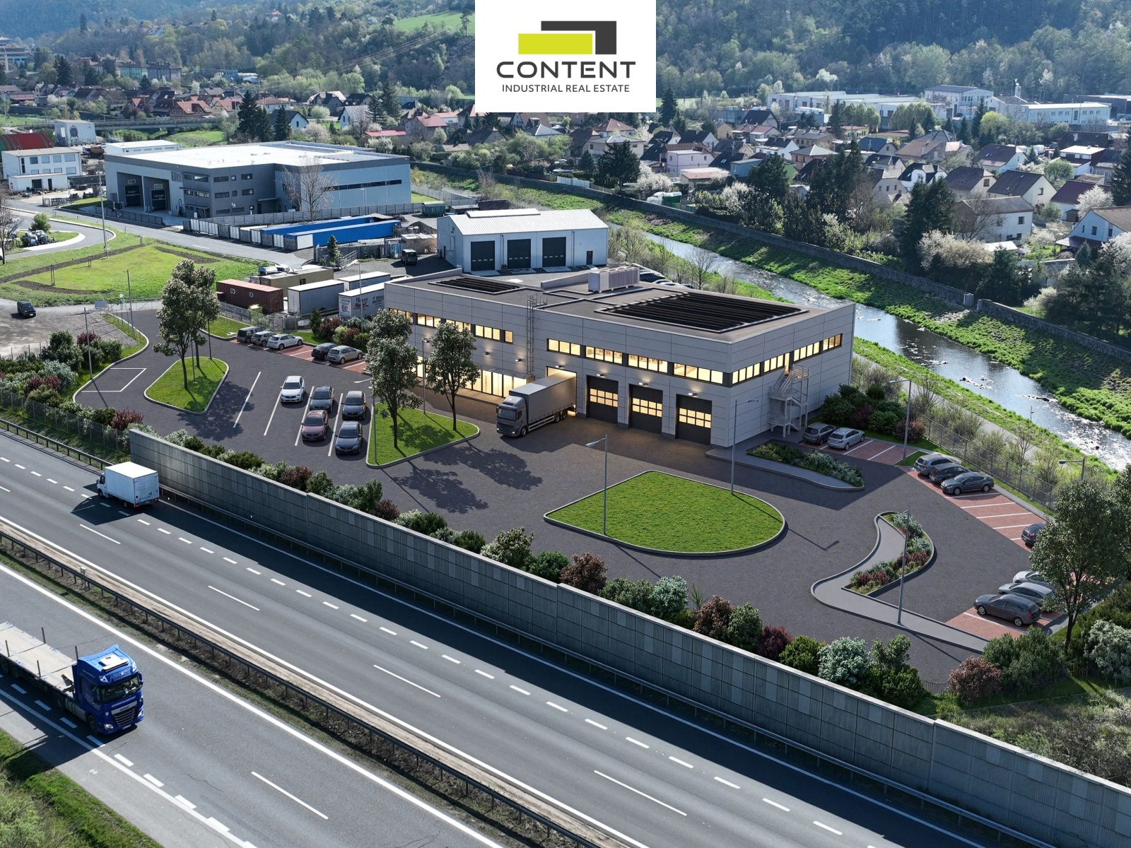 Pronájem novostavby skladu, výrobních nebo obchodních prostor 1850 m², Počaply - Králův Dvůr